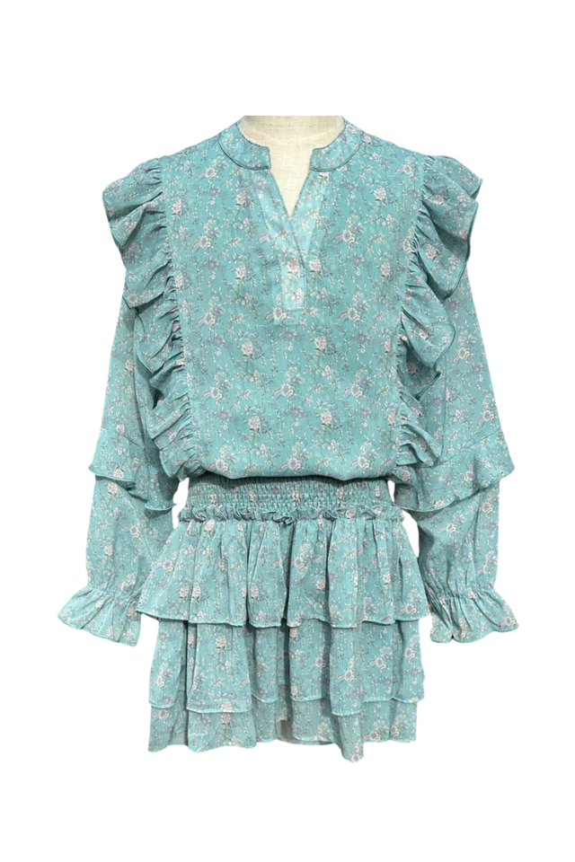 Pleat Campbell Dress - Whimsy Teal