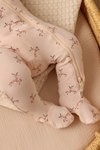 Quincy Mae Bamboo Zip Footie - Reindeer
