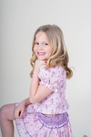KatieJ NYC Marlee Top - Violet Stripe Floral