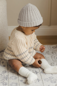 Quincy Mae Rex Sweater - Fog Stripe