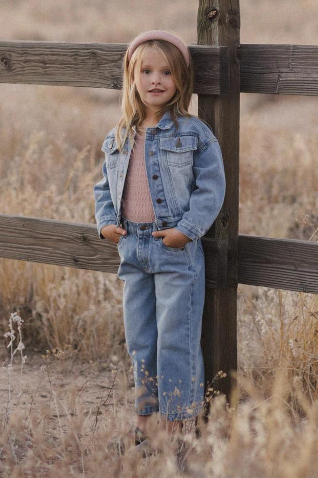 Rylee + Cru Denim Jacket - Light Washed Denim