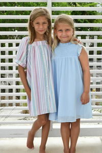 Pleat Marie Dress - Sorbet Stripe