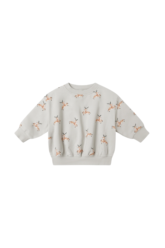 Quincy Mae Relaxed Fleece Sweatshirt - Reindeer