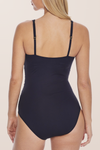 Bleu Shirred Bandeau Mio One Piece - Black