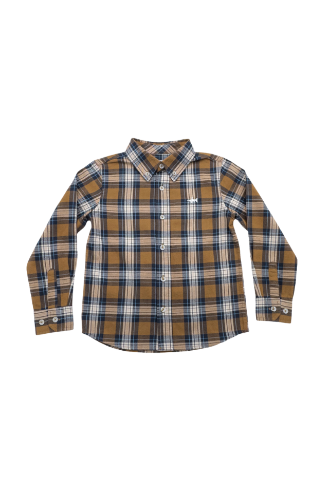 Saltwater Boys Folly Island Flannel - Camel Plaid