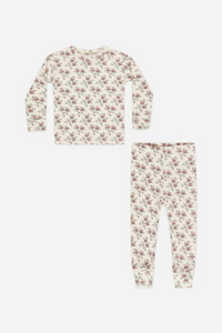 Rylee + Cru Organic Long Sleeve Pajama Set - Holiday Floral