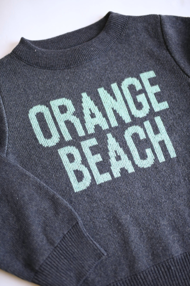 Orange Beach Crewneck Sweater -  Jeans/Aqua