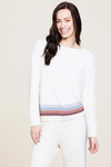 Barefoot Dreams CCUL Multi Stripe Pullover - Cream Multi