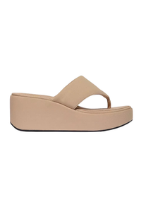 Fit Flop Platforms Wedge Toe-post Sandal - Classic Beige