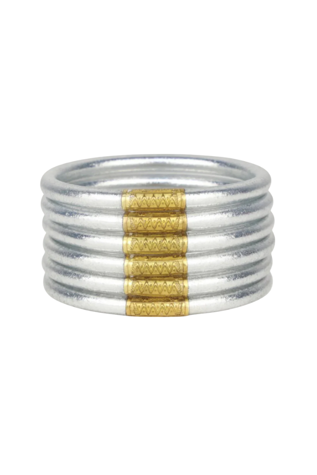 BuDhaGirl All Weather Bangles Set of 6 - Silver