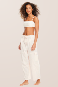 Sanctuary Swim Baggy Barrel Cargo Pant - White Sand