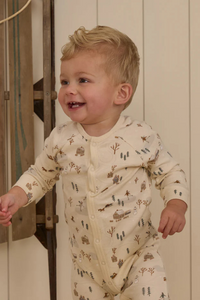 Rylee + Cru Organic Long John Pajamas - Winter Town