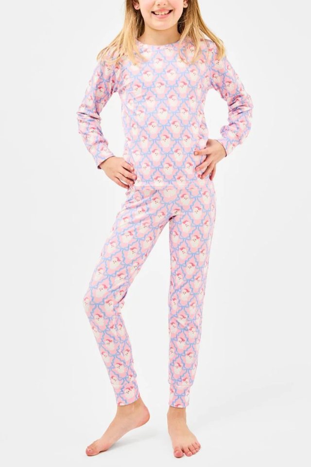 MS Kids Santa Baby Bows PJ Set