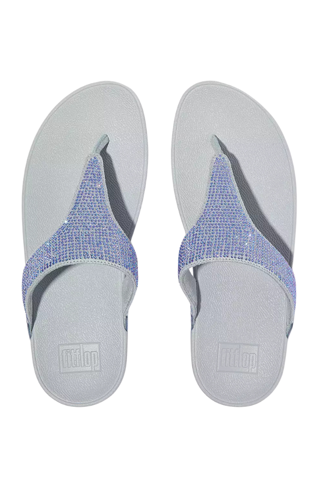 Fit Flop Lulu Crystal Embellished Toe Post Sandal - Quiet Blue