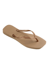 Havaianas Slim Square Logo - Rose Gold