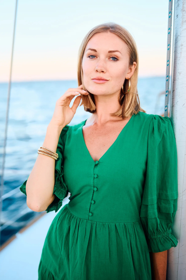 Mary Square Raya Dress - Green