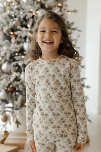 Rylee + Cru Organic Long Sleeve Pajama Set - Holiday Floral