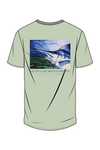 Saltwater Boys Striped Marlin SS Graphic Tee