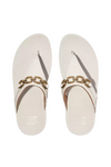 Fit Flop Lulu Square Chain Leather Toe Post Sandal - Paris Beige