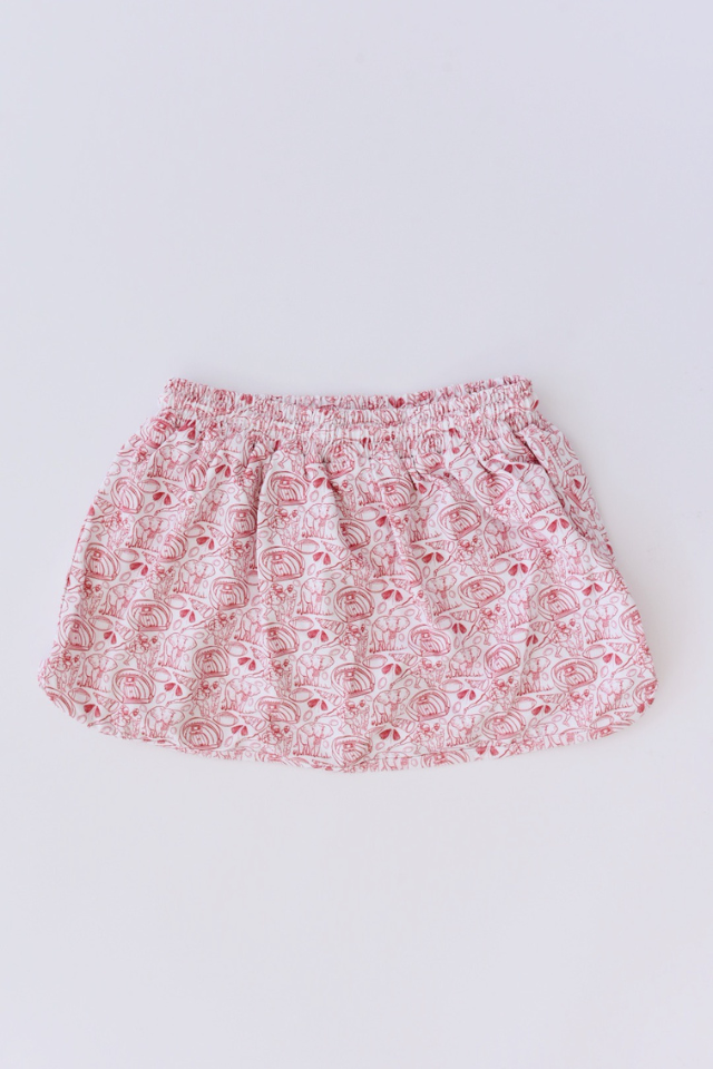 Studio Smocks Elephant Skort - Red/White
