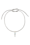 HART Silver Lurex Cord with Silver Fish