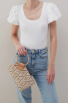 HOBO Sable Wristlet - Cream Raffia