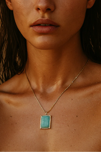 Ellie Vail Winnie Amazonite Pendant Necklace - Gold