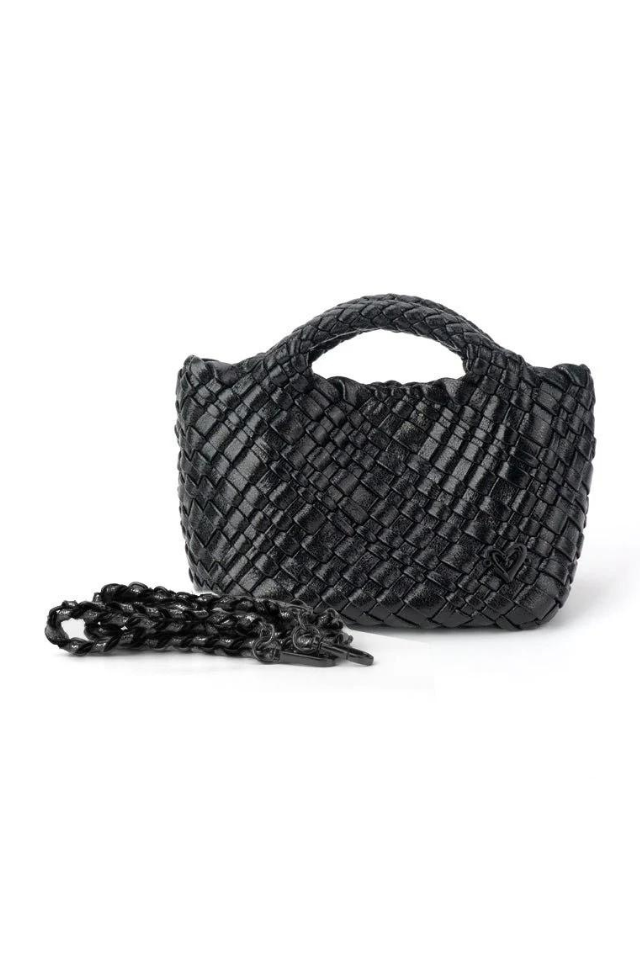 PreneLOVE Tiny Woven Tote - Metallic Black