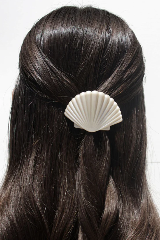 Teleties Tiny Round Flat Clip - Shimmering Shell