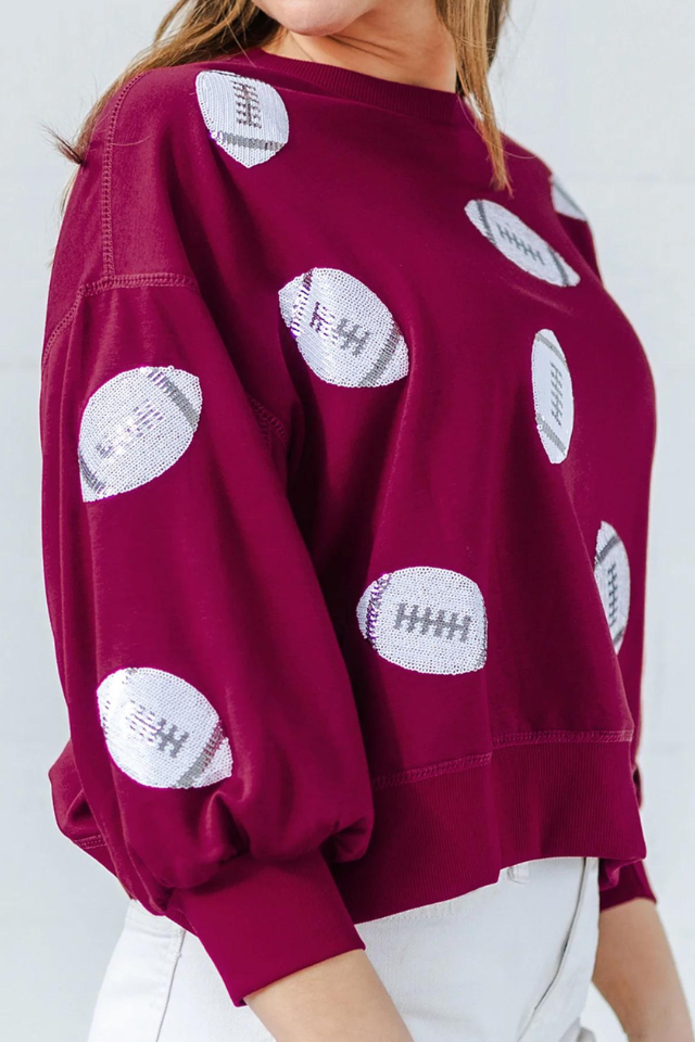 MS Millie Sweatshirt - Maroon & White