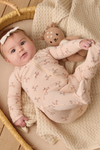 Quincy Mae Bamboo Zip Footie - Reindeer