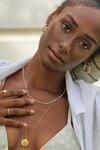 Ellie Vail Sheena Dainty Pearl Choker Necklace - Gold