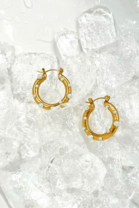 Ellie Vail Nicoletta Pearl Hoop Earring - Gold