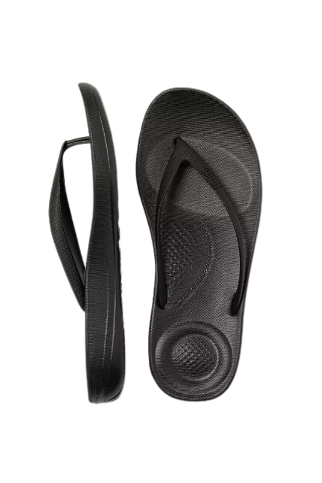 Fit Flop Iqushion Ergonomic Flip Flops - All Black