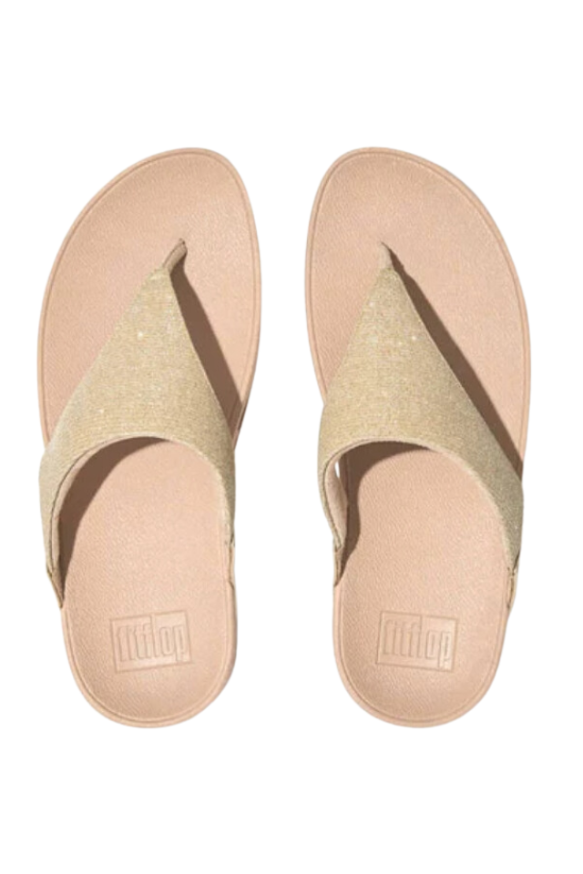Fit Flop Lulu Shimmerlux Toe-Post Sandal - Platino