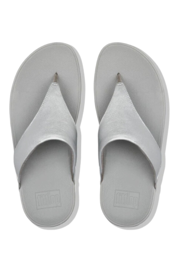 Fit Flop Lulu Leather Toepost - Silver