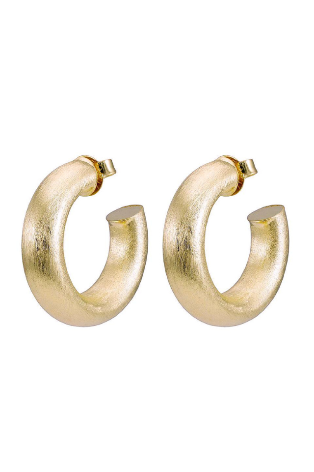 Sheila Fajl Small Chantal Hoops - Brushed Champagne