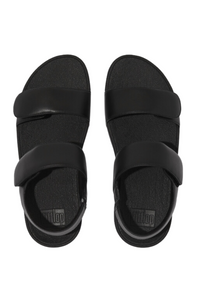 Fit Flop Lulu Adjustable Leather Slides - All Black