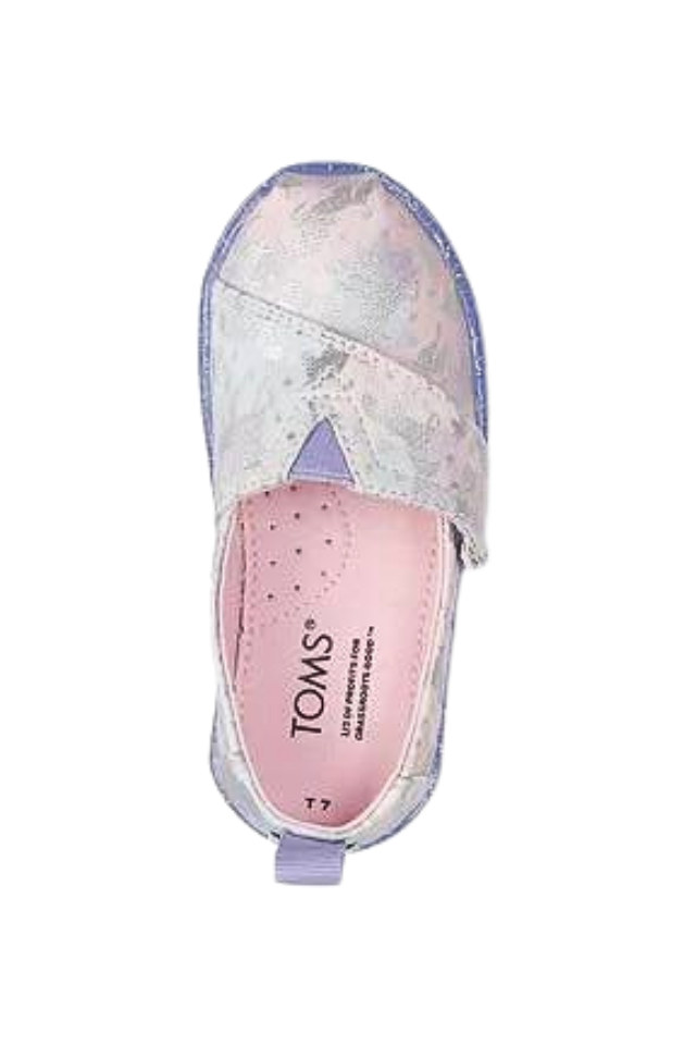 TOMS Tiny Alpargata Purple Foil Unicorn