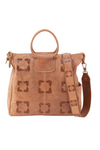 HOBO Sheila Large Satchel - Tan with Floral Aqqlique