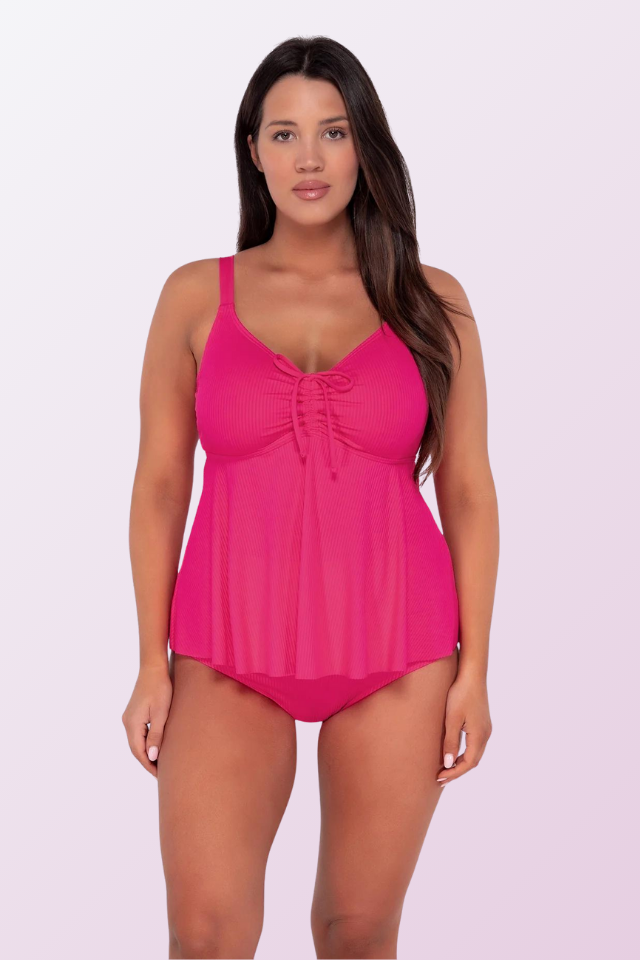 Sunsets Marin Tankini - Begonia Sandbar Rib