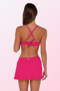 Sunsets Sporty Swim Skirt - Begonia Sandbar Rib