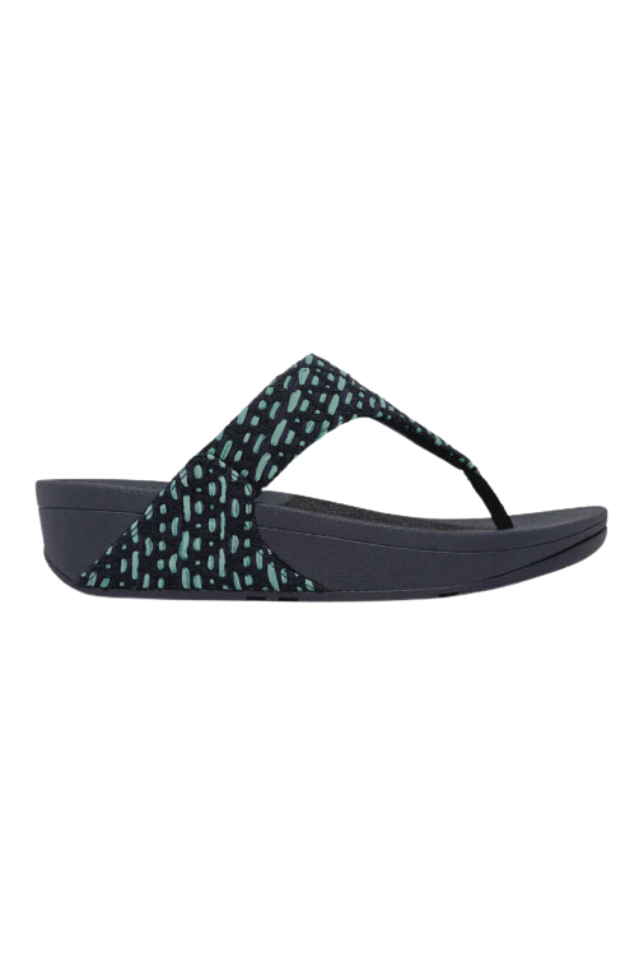 Fit Flop Lulu Geo-Webbing Toe-Post Sandal - Midnight Navy Mix