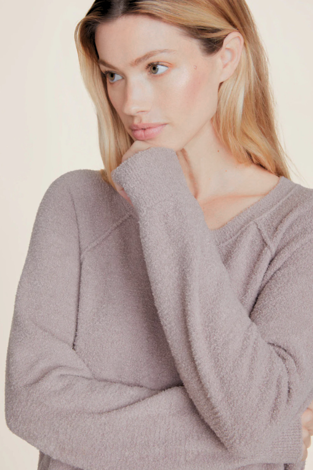 Barefoot Dreams Raglan Pullover - Deep Taupe