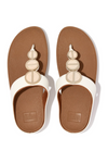 Fit Flop Halo Metallic-Trim Toe-Post Sandals - Cream