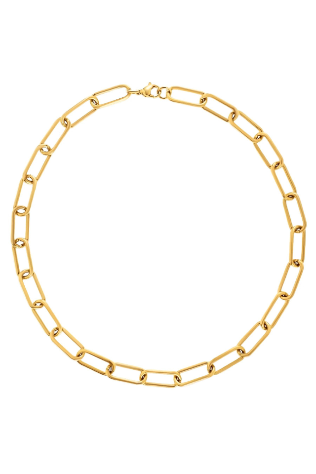 Ellie Vail Carla Paper Clip Chain Necklace - Gold