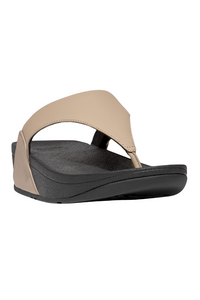 Fit Flop Lulu Leather Toe Post Thongs - Latte Beige