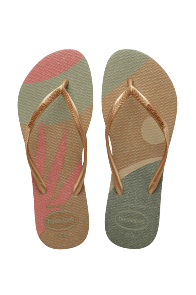 Havaianas Slim Palette Glow Sandal - Sand Grey/Golden