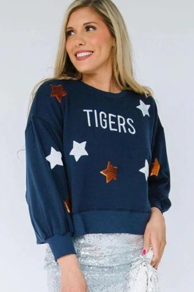 Mary Square Sweatshirt Millie Navy AU Star