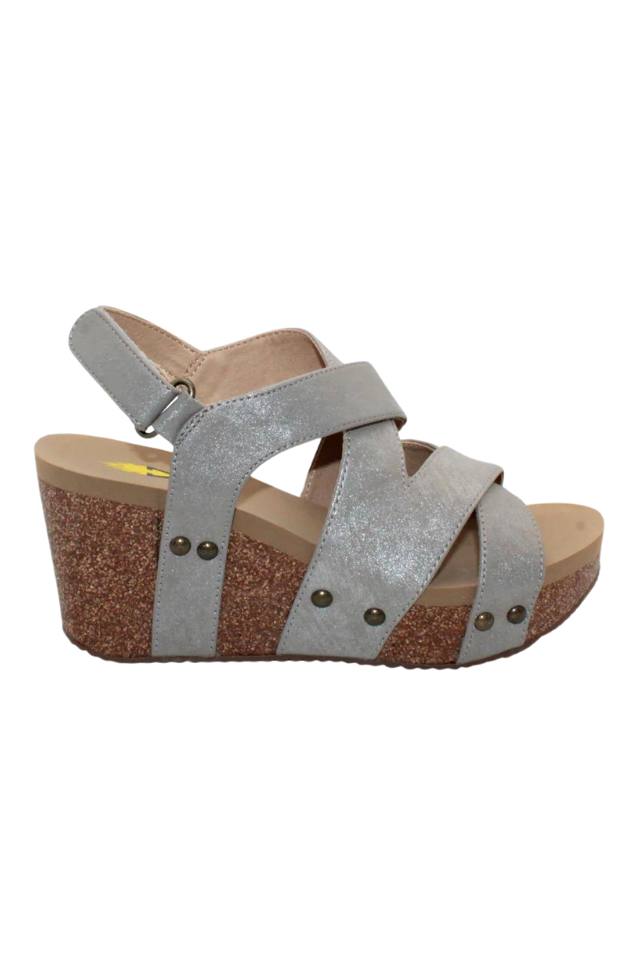 Volatile Tory Double Criss Cross Wedge - Bronze